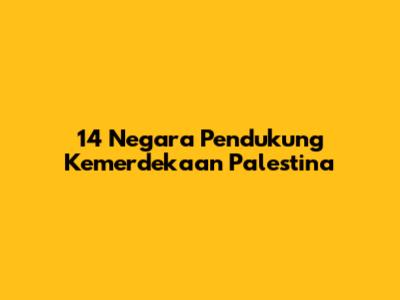 14 Negara Pendukung Kemerdekaan Palestina