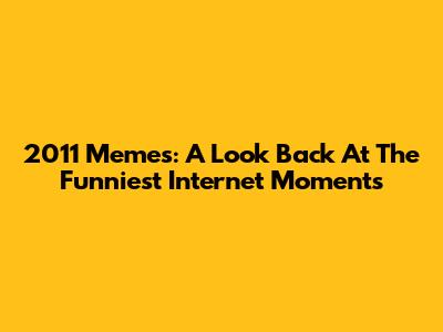 2011 Memes: A Look Back At The Funniest Internet Moments