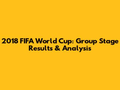 2018 FIFA World Cup: Group Stage Results & Analysis