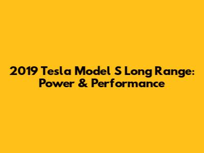 2019 Tesla Model S Long Range: Power & Performance