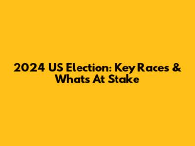 2024 US Election: Key Races & What's At Stake