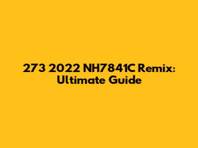 273 2022 NH7841C Remix: Ultimate Guide