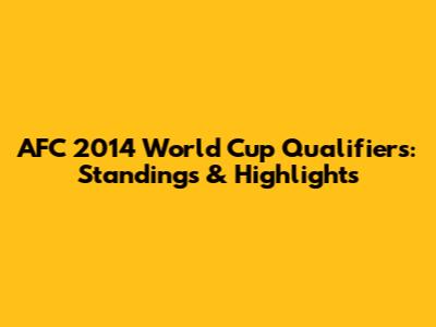AFC 2014 World Cup Qualifiers: Standings & Highlights