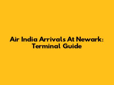 Air India Arrivals At Newark: Terminal Guide