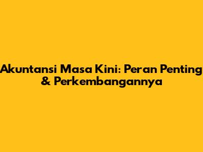 Akuntansi Masa Kini: Peran Penting & Perkembangannya