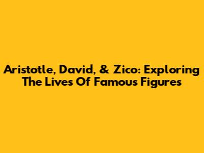Aristotle, David, & Zico: Exploring The Lives Of Famous Figures