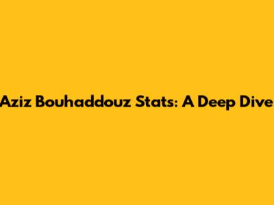 Aziz Bouhaddouz Stats: A Deep Dive