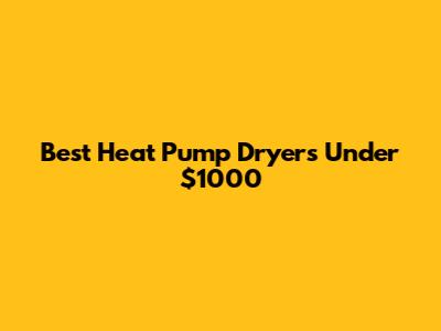 Best Heat Pump Dryers Under $1000
