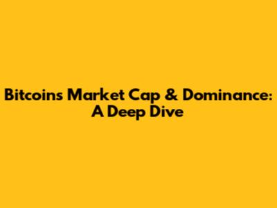 Bitcoin's Market Cap & Dominance: A Deep Dive