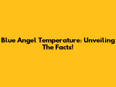 Blue Angel Temperature: Unveiling The Facts!