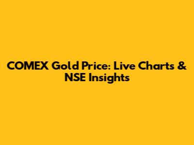 COMEX Gold Price: Live Charts & NSE Insights