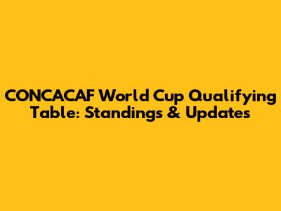 CONCACAF World Cup Qualifying Table: Standings & Updates