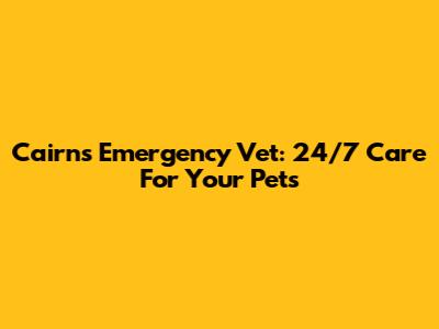 Cairns Emergency Vet: 24/7 Care For Your Pets