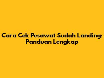 Cara Cek Pesawat Sudah Landing: Panduan Lengkap