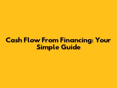 Cash Flow From Financing: Your Simple Guide