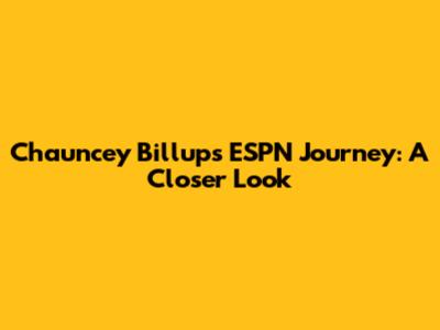 Chauncey Billups' ESPN Journey: A Closer Look