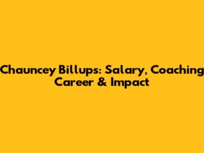 Chauncey Billups: Salary, Coaching Career & Impact