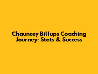 Chauncey Billups Coaching Journey: Stats & Success