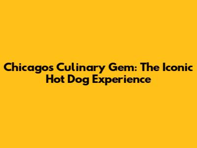 Chicago's Culinary Gem: The Iconic Hot Dog Experience