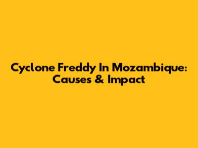 Cyclone Freddy In Mozambique: Causes & Impact