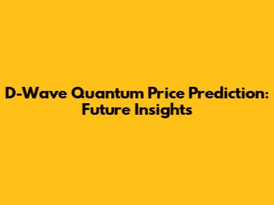 D-Wave Quantum Price Prediction: Future Insights