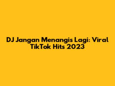 DJ Jangan Menangis Lagi: Viral TikTok Hits 2023