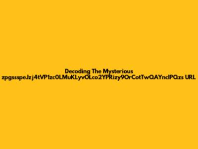 Decoding The Mysterious 'zpgssspeJzj4tVP1zc0LMuKLyvOLco2YPRizy9OrCotTwQAYncIPQzs' URL