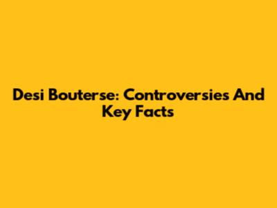 Desi Bouterse: Controversies And Key Facts