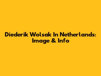 Diederik Wolsak In Netherlands: Image & Info