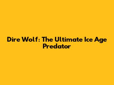 Dire Wolf: The Ultimate Ice Age Predator