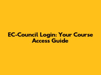EC-Council Login: Your Course Access Guide