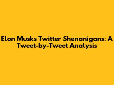 Elon Musk's Twitter Shenanigans: A Tweet-by-Tweet Analysis