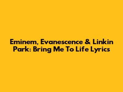 Eminem, Evanescence & Linkin Park: Bring Me To Life Lyrics