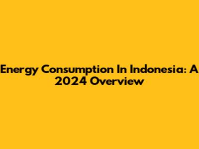 Energy Consumption In Indonesia: A 2024 Overview
