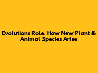 Evolution's Role: How New Plant & Animal Species Arise