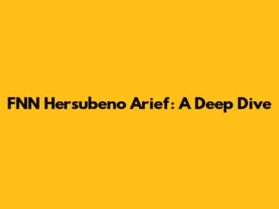 FNN Hersubeno Arief: A Deep Dive