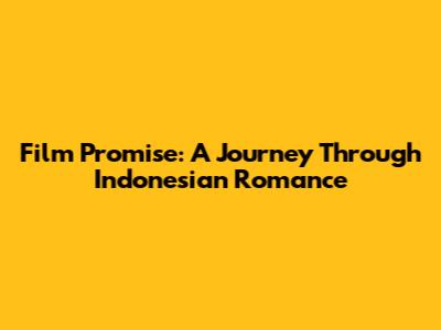 Film Promise: A Journey Through Indonesian Romance
