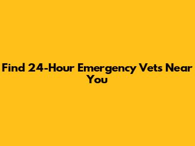 Find 24-Hour Emergency Vets Near You