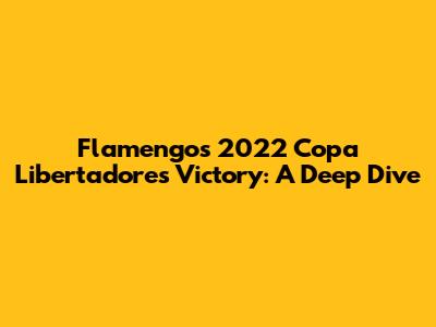 Flamengo's 2022 Copa Libertadores Victory: A Deep Dive