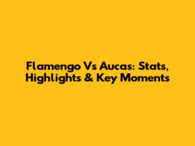 Flamengo Vs Aucas: Stats, Highlights & Key Moments