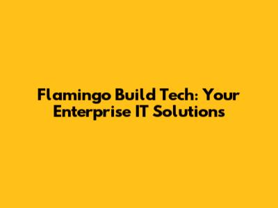 Flamingo Build Tech: Your Enterprise IT Solutions