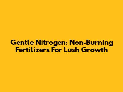 Gentle Nitrogen: Non-Burning Fertilizers For Lush Growth