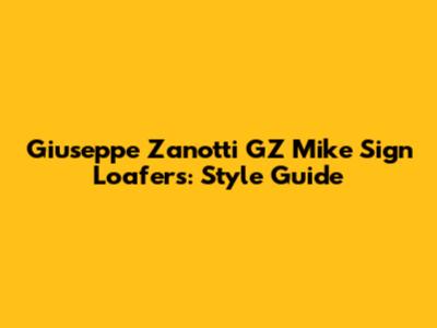 Giuseppe Zanotti GZ Mike Sign Loafers: Style Guide