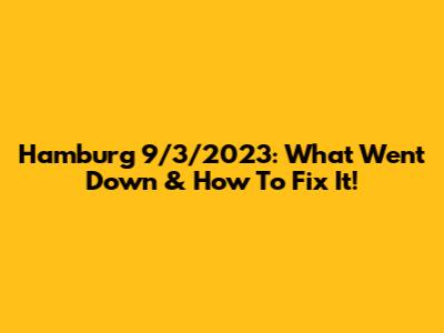 Hamburg 9/3/2023: What Went Down & How To Fix It!