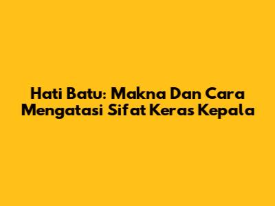 Hati Batu: Makna Dan Cara Mengatasi Sifat Keras Kepala