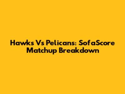 Hawks Vs Pelicans: SofaScore Matchup Breakdown