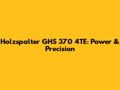 Holzspalter GHS 370 4TE: Power & Precision