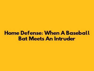 Home Defense: When A Baseball Bat Meets An Intruder