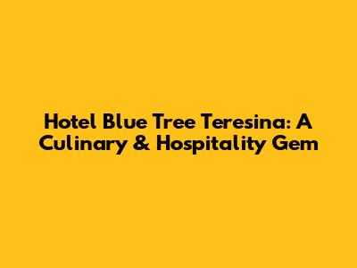 Hotel Blue Tree Teresina: A Culinary & Hospitality Gem