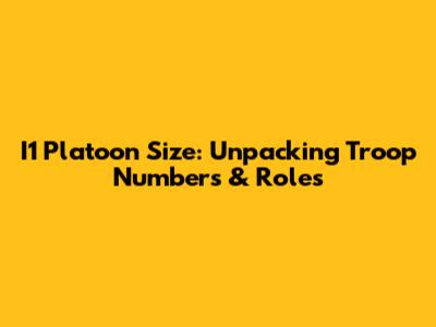 I1 Platoon Size: Unpacking Troop Numbers & Roles